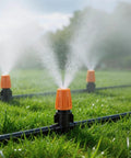 164Ft Drip Irrigation Kit for Gardens and Yards, Auto Watering System With 1/4 Inch Tubing, Adjustable Mist Nozzles spraying water