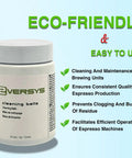 Eco-friendly container of Cleaning Balls for Automatic Espresso Machines Barista-Grade Brew Unit Cleaning Kit.