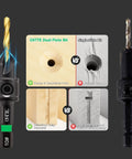 Woodworking Countersink Drill Bit Set, 12 Piece With Dual Flute Bits Sizes 4 6 8 10 12, One Quarter Inch Hex Shank