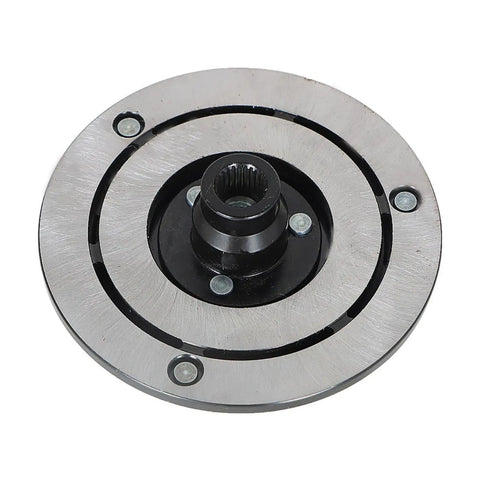 Premium AC Compressor Clutch Hub Replacement For Ford F150 And Lobo 50L Engines 2011 Through 2014 showing metal disc with inner gear.
