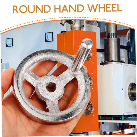 Heavy Duty Cast Iron Handwheel With Chrome Plated Crank Handle For Lathe And Milling Machines in hand