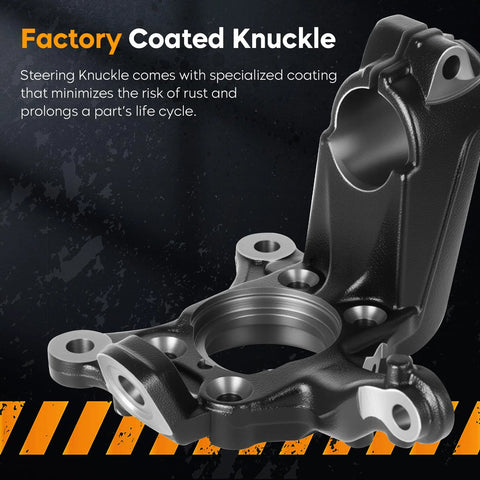 Front Suspension Steering Knuckle and Wheel Bearing Hub Assembly Fits Beetle 2012 Through 2018 Without Geomet Corrosion Protection Jetta 2011 Through 2017 Without Caliper Carrier Passat 2012 Through 2018 Passenger Side Rotor Compatible 288mm Or 312mm component with factory coating.