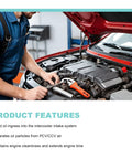 Mechanic working on car engine using Two Port Billet Aluminum Oil Catch Can Kit With Breather Filter And Drain Valve