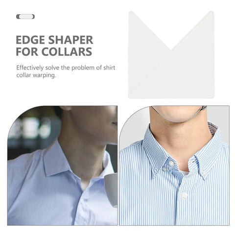 Eighty Piece Pack Of Invisible Adhesive Shirt Collar Stays Works Like A Champ To Keep Collars从 Flopping All Day Long With Sturdy PVC Tape That Locks In Crispness No Matter How Busy Life Gets, featuring two shirt collars.