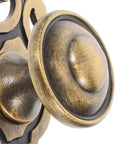 Top Shelf Vintage Zinc Alloy Cabinet Handles With Backplate And Secure Screws 4 Pack Single Hole Drawer Pulls close-up view detailing aged bronze finish.