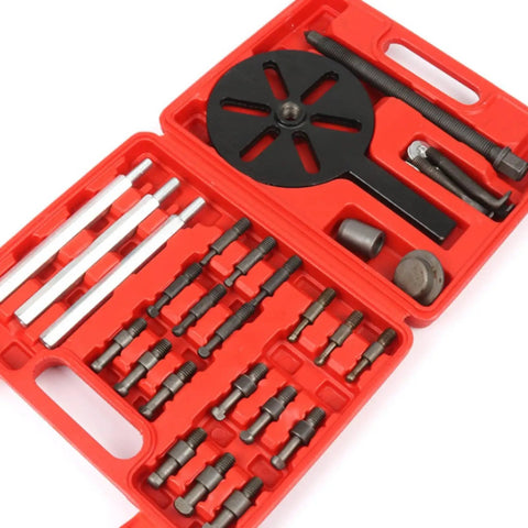 Top Rated Three Jaw Bearing Extractor Inner Puller Tool Kit Heavy Duty Screw Driven Metal Construction Versatile Removal Equipment With Curved Hook For Auto Mechanics And Garage Builders Looking For Reliable Power That Never Lets You Down, red case