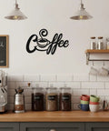 Metal Coffee Bar Sign Rustic Kitchen Wall Decor For Home Cafe Station Vintage Farmhouse Art With Steam Cup Design