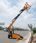 Heavy Duty Electric Vacuum Glass Panel Lifter 300 To 600 Kilogram Weight Granite Suction Hoist positioned on a job site.