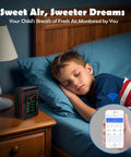 All In One Air Quality Monitor With Smartphone App Dual Chip Detects CO2 PM25 HCHO TVOC And PM10 on bedside
