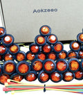 50 Pcs Three Quarter Inch Amber LED Marker Lights Kit, with round amber side marker and clearance lamps next to box