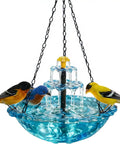 Blue Hanging Solar Powered Bird Bath Fountain With Solar Pump For Outdoor Patio Backyard Lawn Garden Decor No Wires Easy Setup Gentle Water Cascade To Attract Birds And Create A Tranquil Yard Oasis No Fuss
