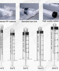 Applicator Syringe Set With Blunt Tip Needles And Luer Lock Caps For Precise Bonding And Easy Flow Pro Grade Build Includes 1ml 3ml 5ml 10ml And 20ml Syringes With Sealed Caps And Durable Dispenser Tips. Clear PP syringes, luer lock caps, 1ml to 20ml