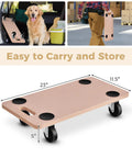 Heavy Duty Wood Furniture Moving Dolly With Four 360 Degree Wheels Supports Up To 500 Lbs Ideal For Sofa Couch Washer Refrigerator And Other Large Items 23 X 11.5 Inches Built From Premium Wood For Durable Long Lasting Use On Hardwood Floors, shown for easy carrying.