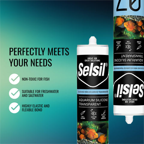 Clear Aquarium Silicone Sealant For Glass Tanks With High Elasticity Fish Safe And Solvent Free Ozone Resistant Transparent 10.14 Fl Oz displayed with features.