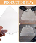 4 Piece Bench Grinder Eye Shield Replacement Panels For 6 Inch Grinders, Clear polycarbonate spark deflector shown in hand and on table