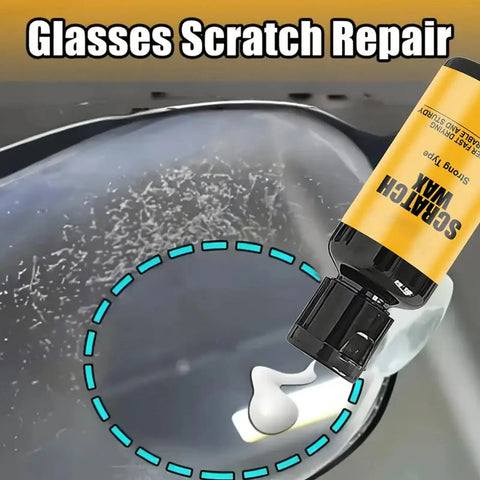 Applying Glasses Scratch Remover And Anti Fog Lens Cleaner Spray 30g Compact Travel Kit to scratched surface of eyewear lens.