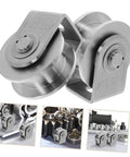 Heavy Duty Stainless Steel Pulley Wheel Set For Sliding Door Tracks, High Load Capacity, Smooth Operation For Lifting, Furniture And Industrial Use