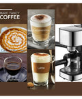 Italian 5 Bar Semi Automatic Espresso Machine Integrated Steam Wand Hot Water Spout For Real Deal Cappuccino Shots with espresso drinks
