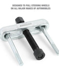 Steering Wheel Puller Kit For Quick No Hassle Removal, Durable Steel Construction, Fits Most Makes And Models, Yoke and Fasteners Visible