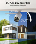 Two Pack 2K Outdoor Security Cameras Add On, 3MP Wireless Surveillance IP cameras with human detection, 24/7 recording on building