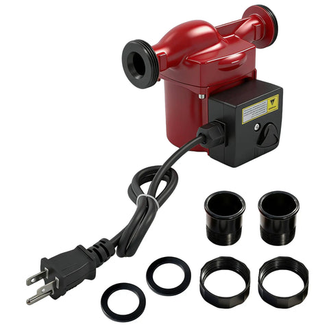 Heavy Duty Circulator Pump 115V Replacement Up1529Su 59896775 with plug, accessories, and black unions for hydronic heating.