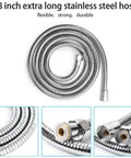 78 inch stainless steel hose from Matte Black Rain Shower Head With Handheld Spray Kit 6 Inch Rainfall Showerhead 78 Inch Hose