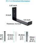 Built Tough Heavy Duty Floating Shelf Brackets Set Of 6 6 Inch Long 4 Inch High 1.5 Inch Lip Black Rustic Iron Wall Mounted Brackets