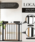 Rock Solid Wooden Dog Gate With Walk Through Swing For Indoor Puppy Protection And Pressure Mount Setup Secures Easily Against Walls And Stairs Like A Glove Without Drills, expandable, 29.5 to 51.5 inch size, wood and metal