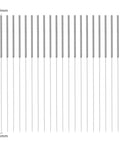 40 Piece 3D Printer Nozzle Cleaning Kit With 0.4mm Stainless Steel Cleaning Needles shown in vertical alignment with dimensions