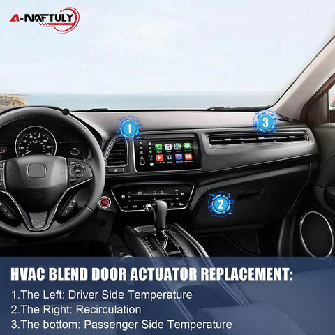 Interior dashboard showing HVAC controls for 604-113 HVAC Blend Door Actuator Plug And Play Replacement
