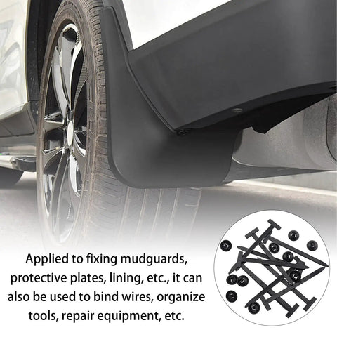 Heavy Duty Black Nylon Universal Cable Tie Buckles Push Mount Zipper Straps 30 Piece Pack used for mudguard fixation