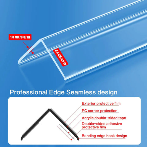 Top Shelf Clear Self Adhesive Wall Corner Protectors Keep Door Frames Cabinets And Baseboards Looking Crisp While Battling Daily Nicks Perfect Diy Project Pick 31.5 By 1.18 Inch clear corner protector design with dimensions labeled.