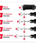 Tough As Nails Countersink And Plug Cutter Kit, sizes ranging from 1/8 to 11/64 inch, carbide bits for precise screw concealment.