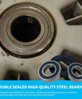 Premium Heavy Duty Rear Drum Bearing And Seal Kit For Lg Kenmore Front Load Washers Replaces 4280 En Models close-up of steel bearings.