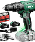 Go-To Cordless Hammer Drill Set With 20V 2.0Ah Battery Two-Pack, 21 Plus 3 Clutch, 350 In-Lb Torque, 14 Accessories