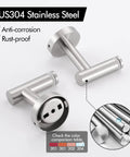 SUS304 Stainless Steel Brackets for Two Pack 20 Inch Tempered Glass Floating Shelves, rust-proof and anti-corrosion features.