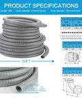 1/2 Inch Flexible PVC Liquid Tight Electrical Conduit Kit 50 Feet Non Metallic Flexible Conduit Coil with Size Specifications