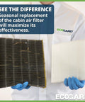 Comparison of old and new cabin air filter compatible with Honda and Acura vehicles 2016 to 2025 for CRV Civic