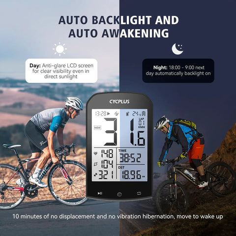 GPS Bike Computer With ANT+ Wireless, Waterproof Speedometer And Odometer with auto backlight on mountain and city ride