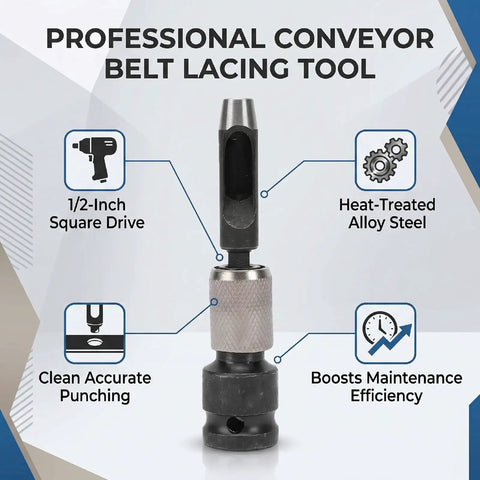 Sick And Serious Power Hole Punch Lacing Tool For Conveyor Belts With 1/2 Inch Drive Alloy Steel Build offers clean accurate punching.