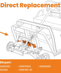 Diagram of Steering Gear Box Assembly For 1984 To 2004 Club Car Golf Cart DS Carryall Turf Gas And Electric, OEM parts listed