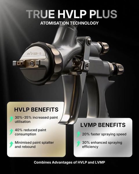 Professional Grade HVLP Spray Gun Kit Featuring Built Tough Stainless Steel Flow Channel and Precision Nozzles for Crisp Atomization Zero Drama and Flawless Auto Finishes close-up of nozzle and flow channel.