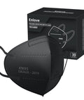 KN95 Black Face Masks Pack Of 30 With 5 Layer Filtration Over 95 Percent Efficiency Comfortable Ear Loops Box Display
