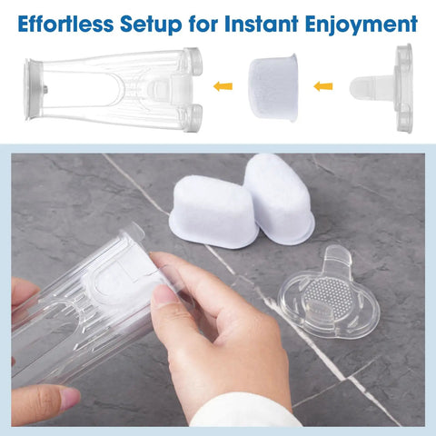 All In One Filter Replacement Starter Kit For 2.0 Brew Systems with hands inserting filter into holder