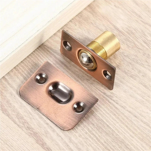 Adjustable Ball Door Catch Set for Cabinets and French Closet Doors, Hidden Retractable Clamping Mechanism Delivers Slick, Secure Closure