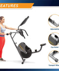 Woman moving Recumbent Indoor Bike With Magnetic Resistance And Transport Wheels NS 716R Dope Home Gym Cardio Machine