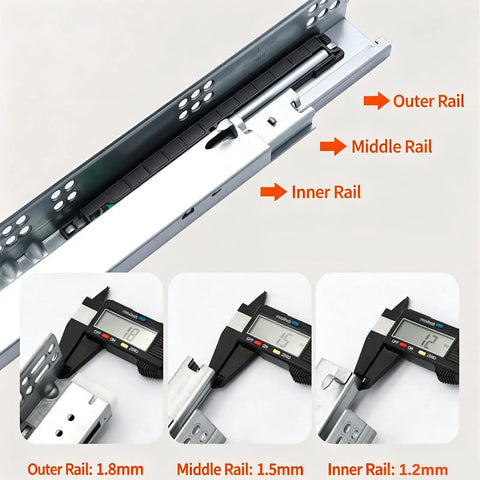Heavy Duty Undermount Drawer Slides With Soft Close And Full Extension 20 Inch Hidden Drawer Runners Galvanized Steel Construction