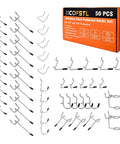 50-Piece Pegboard Hook Set for Heavy-Duty Tool Hangers, Chrome Plated Metal Hooks for Garage, Workshop, Home Organization