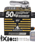 50Kg High Torque IP67 Waterproof RC Steering Servo with stainless steel gears and aluminum case for RC crawler cars.
