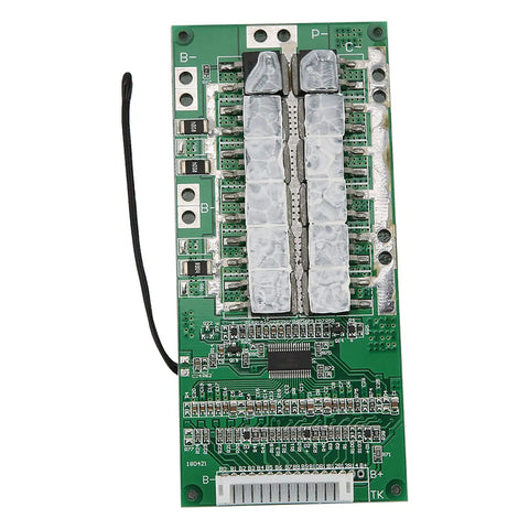 Image of 13S 48V 40A Lithium Battery Management Board with cell balancing features and multiple connection points.